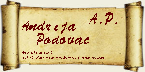 Andrija Podovac vizit kartica